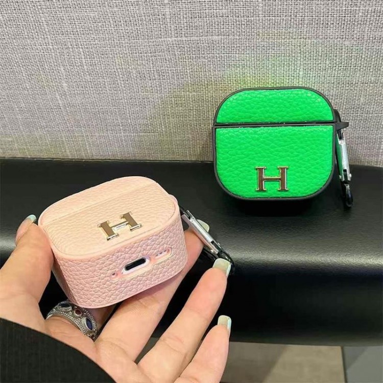 Hermes エルメスブランドエアーポッズpro2 4 3 2 max保護ケースairpods 4 pro2 3カバー 軽量 紛失防止メンズ向けAirPods 4/3/2/1ケースブランドかっこいいブランド若者オシャレエアーポッズ4 3 pro2/proケース耐衝撃