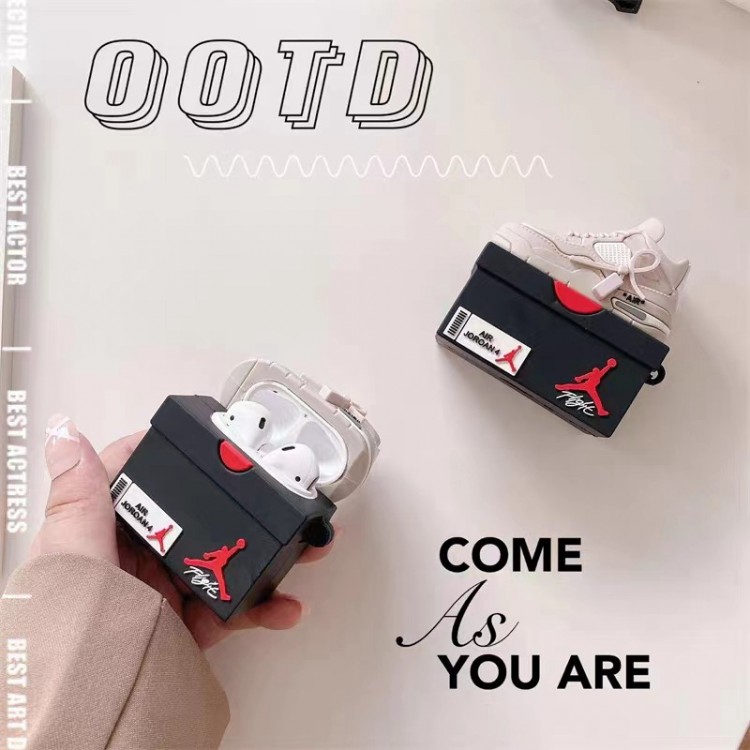 Jordan ジョーダンairpods proカバー 軽量 紛失防止AirPods 3ブランドケース 携帯便利 ファッションスニーカー形のairpods pro2ケース ブランド 人気ブランドairpods 3/プロカバーパロディ