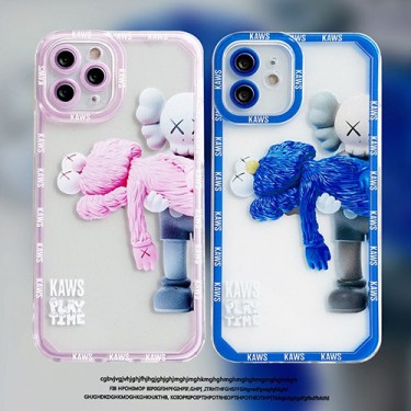 ペア揃い カウズ ブランド 創意 IPhone13/13pro/13pro maxクリアカバー 落下防止 kaws iphone12Pro/12/12pro maxケース カウズ人形 ラバー印刷 黄変防止 アイフォン11pro/11pro max/11/se2ケース 柔らかい 着脱簡単 メンズ レディース