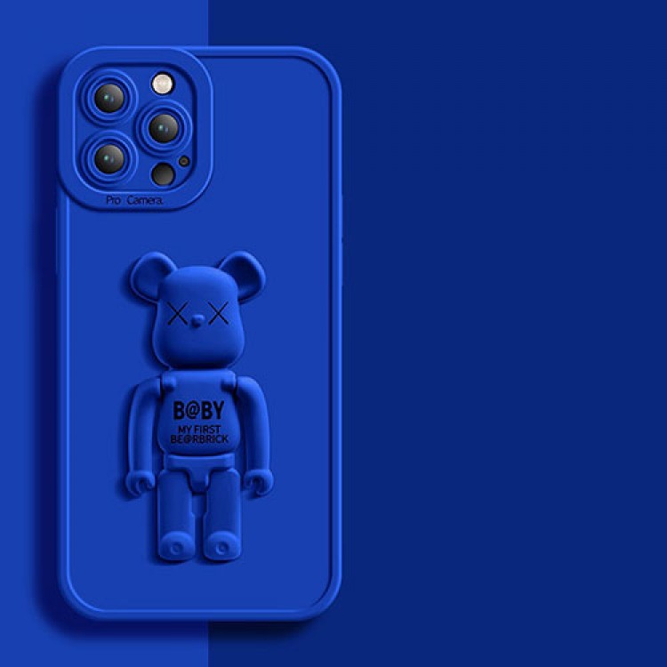 ブランド ベアブリック iphone13/13pro/13pro maxスマホカバー 創意デザイン 黄変防止 bearbrick アイフォン12Pro/12/12pro maxケース 落下保護 フィット iphone11pro/11pro max/11ケース立体熊 スタイリッシュ ペア揃い