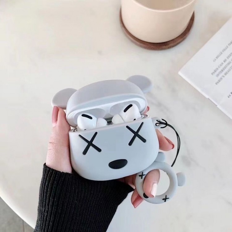 KAWS 人気の熊の型 AirPods 3収納ケース 柔らかい 耐衝撃 カウズ AIRPODS PROケース若者 おしゃれ エアポーズ1/2カバー 携帯便利 キズ防止 かわいい 男女兼用