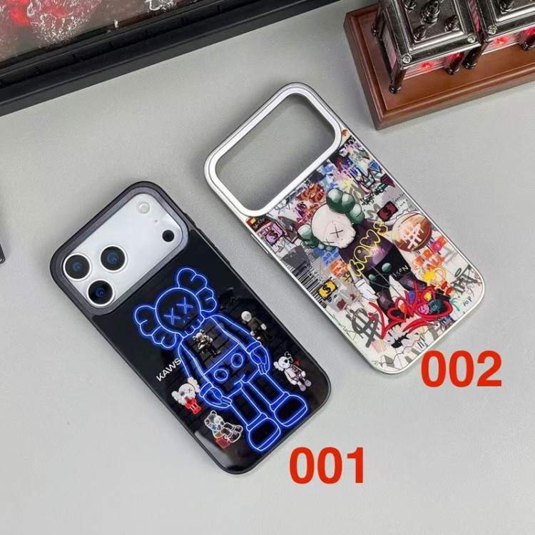 Kaws カウズブランドiPhone air 16 17 pro 15 16pro max ケースメンズiPhone 16 15 plus 16 17pro max AirブランドスマホケースiPhone16 17 air 15pro max 16pro 13 12スマホカバー耐衝撃オシャレ