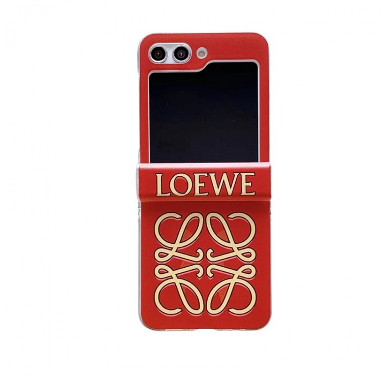 LOEWE ロエベブランドギャラクシーz flip4スマホカバースムーズブランドスマホケース男女兼用ハイブランドGalaxy z flip 5 4 3携帯ケースビジネスブランド落下保護galaxy z flip3携帯カバーレディース