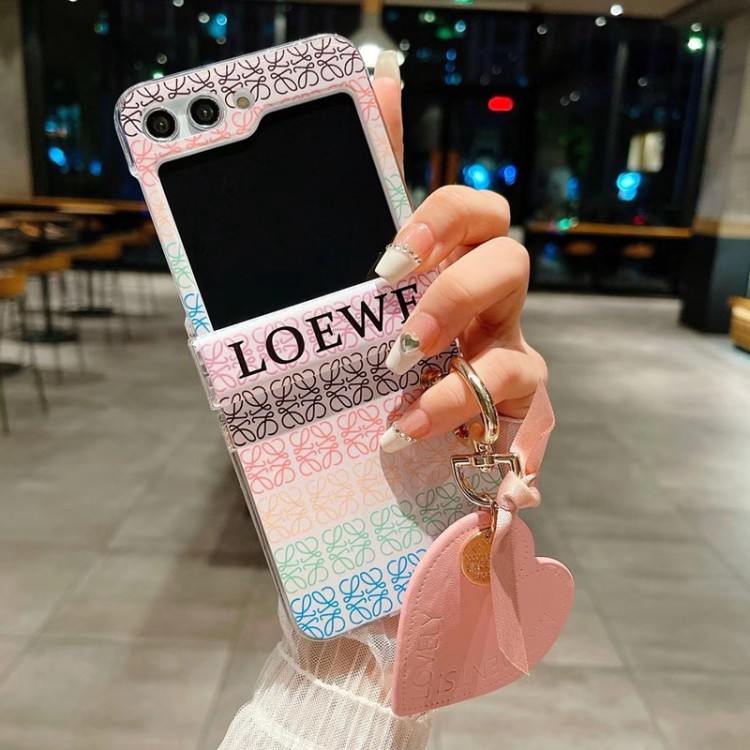 LOEWE ロエベブランドギャラクシーz flip4スマホカバースムーズブランドスマホケース男女兼用ハイブランドGalaxy z flip 5 4 3携帯ケースビジネスブランド落下保護galaxy z flip3携帯カバーレディース