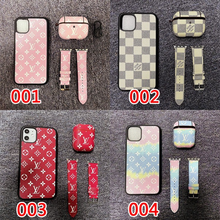 LV アイフォン13pro max/12pro/11/SE3/XS/8P/7スマホケース 上質レザー 耐衝撃 ブランド ルイヴィトン AIRPODS 3/pro/2/1収納カバー 高品質 フィット APPLE WATCH 7/6/5/4/3/2/1 交換バンド 耐久性 贅沢感 メンズ レディース