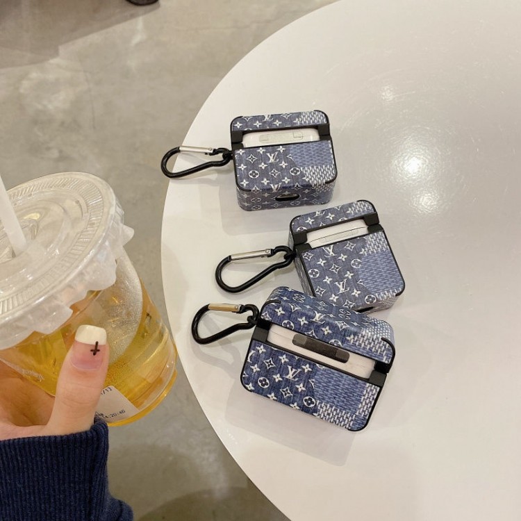 AirPods 3 用 ケース ルイヴィトン 紛失なし LV ブランド エアポッツ プロ 用 ケース 軽量 かわいい デニム柄 AIRPODS 2/1世代用 ケース 収納ケース 防塵 キズ防止 耐衝撃 全面保護カバー 