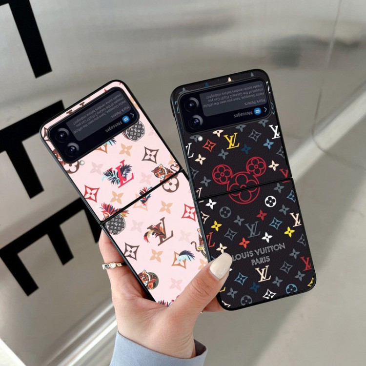 ルイヴィトン Galaxy z flip4 携帯カバー 革製 シンプル ハイブランド LV ギャラクシーZFLIP3スマホケース 滑り止め  galaxy z flipケース 軽量 放熱性よい かわいい 韓国 激安