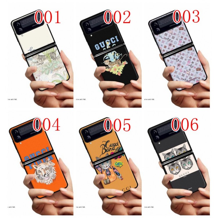 グッチ Galaxy Z Flip4スマホケース キュート猫ちゃんの柄 GUCCI ギャラクシーz flip3ケースハイブランド 虎柄 Samsung z flip3/flipスマホカバー 高品質 滑り止め 軽量 ファッション 放熱性 レディース メンズ