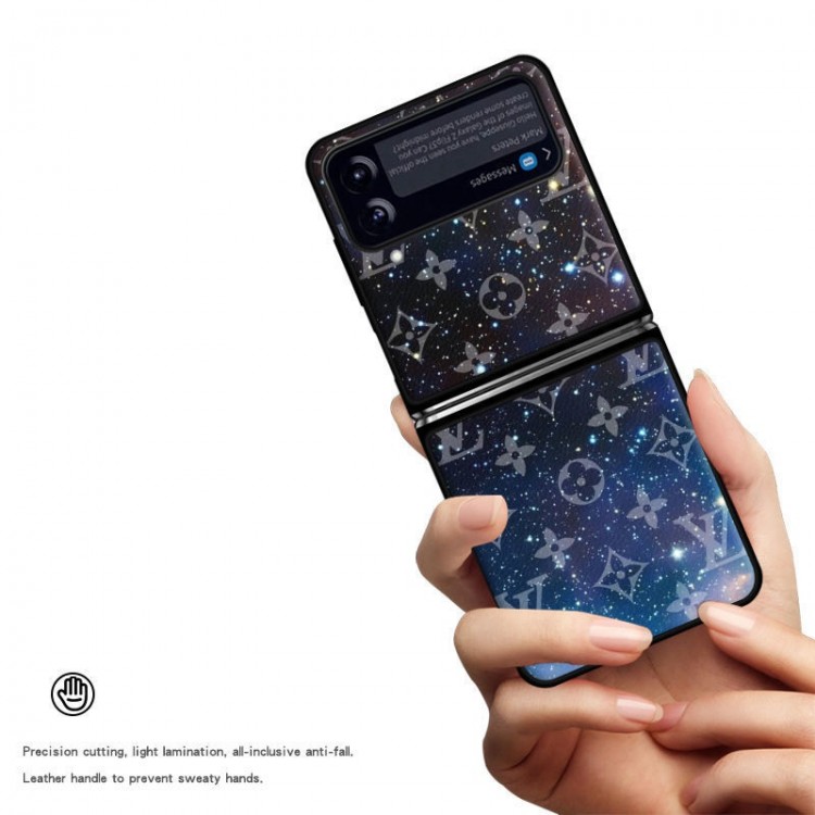ルイヴィトン 星空の柄 Galaxy z flip3スマホケース ブランド LV ギャラクシーZ FLIP保護カバー 海の波プリント Samsung Z Flip3ケース かわいい 耐衝撃 キラキラ 軽量 通気性 レディース男性