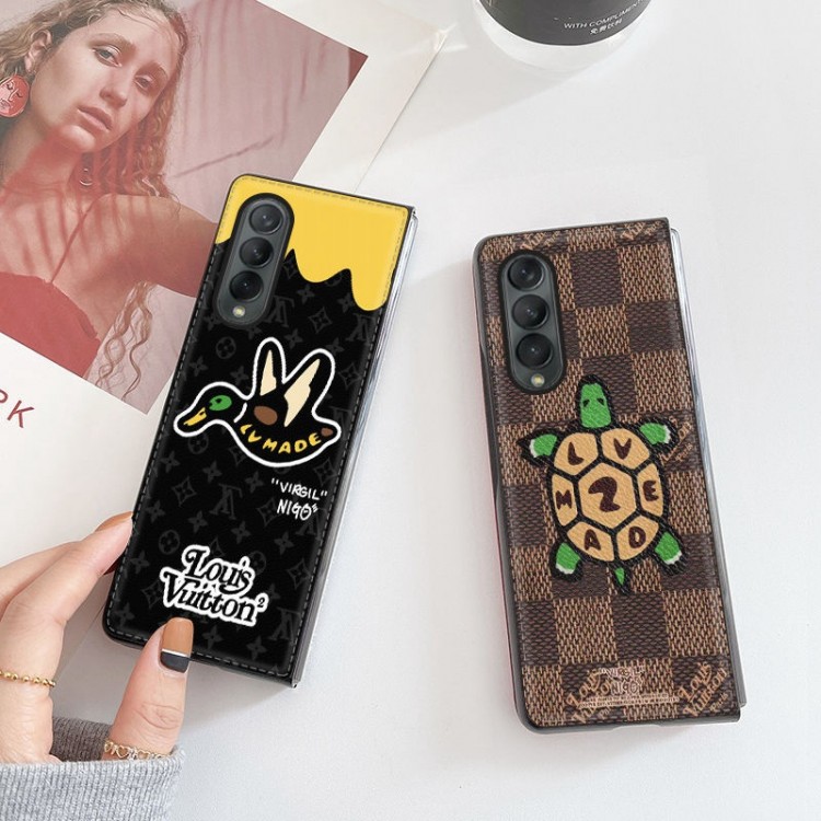 ルイヴィトン Galaxy Z Fold3スマホケース 個性 動物プリント柄 louis vuitton ギャラクシー Z Foldカバー 高品質 落下保護 Samsung z fold3ケース 汚れにくい フィット 通気性 メンズ レディース