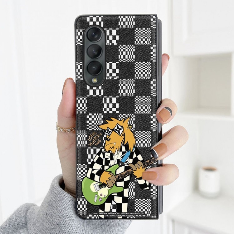 ルイヴィトン Galaxy Z Fold3スマホケース 個性 動物プリント柄 louis vuitton ギャラクシー Z Foldカバー 高品質 落下保護 Samsung z fold3ケース 汚れにくい フィット 通気性 メンズ レディース