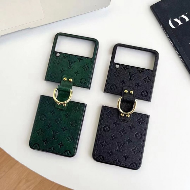 ルイヴィトン Galaxy Z Flip4 5G flip5 ケースハイブランド リング付き LOUIS VUITTON ギャラクシーZ Flip3 4 5 スマホケース 贅沢モノグラム柄 Samsung z flip4保護カバー PUレザー 耐衝撃 Galaxy Z Flip3ケース携帯便利 ビジネス 男性 レディース