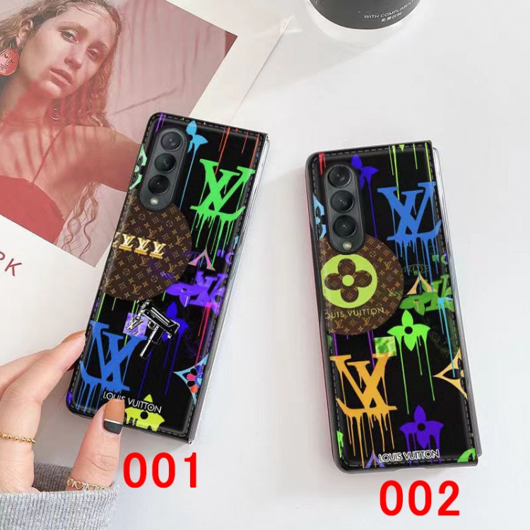 ルイヴィトン 個性 Galaxy Z FOLD4スマホカバー 耐衝撃レザー ブランドLVギャラクシー Z Fold3ケース メンズ 滑り止め Galaxy z fold2/foldスマホケース 軽量 フィット 放熱性よい おしゃれ