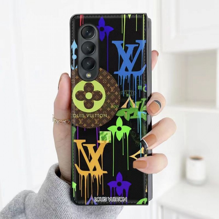 ルイヴィトン 個性 Galaxy Z FOLD4スマホカバー 耐衝撃レザー ブランドLVギャラクシー Z Fold3ケース メンズ 滑り止め Galaxy z fold2/foldスマホケース 軽量 フィット 放熱性よい おしゃれ