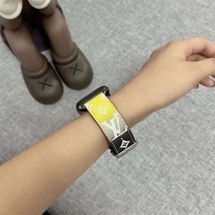 Lv ルイヴィトンブランド Apple Watch ultra  8 9 45mmバンド 華奢革 交換バンド高級感 Apple Watch8 9 7 ultra se2/6/5/4/3/2/1ベルト 軽量 フィット 通気性ハイブランドアップルウォッチ 9 8/se2革ベルト 耐久性男性向けアップルウオッチ se2/7 スポーツベルト 上質