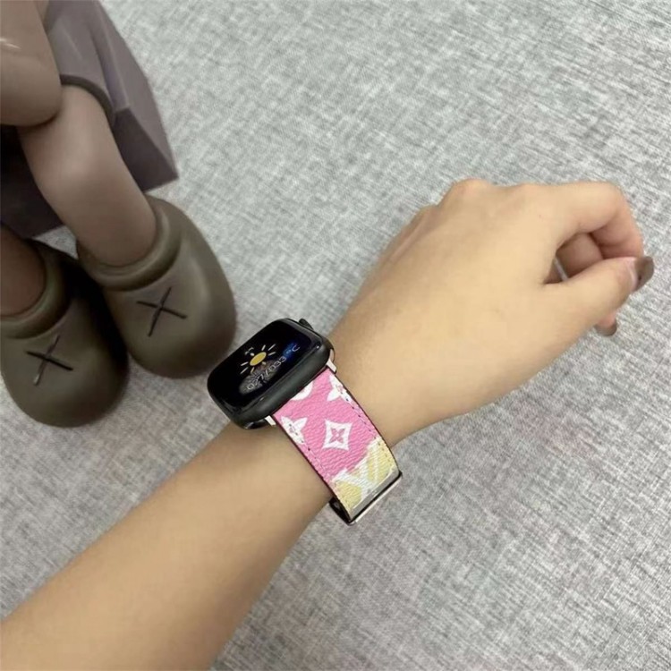 Lv ルイヴィトンブランド Apple Watch ultra  8 9 45mmバンド 華奢革 交換バンド高級感 Apple Watch8 9 7 ultra se2/6/5/4/3/2/1ベルト 軽量 フィット 通気性ハイブランドアップルウォッチ 9 8/se2革ベルト 耐久性男性向けアップルウオッチ se2/7 スポーツベルト 上質