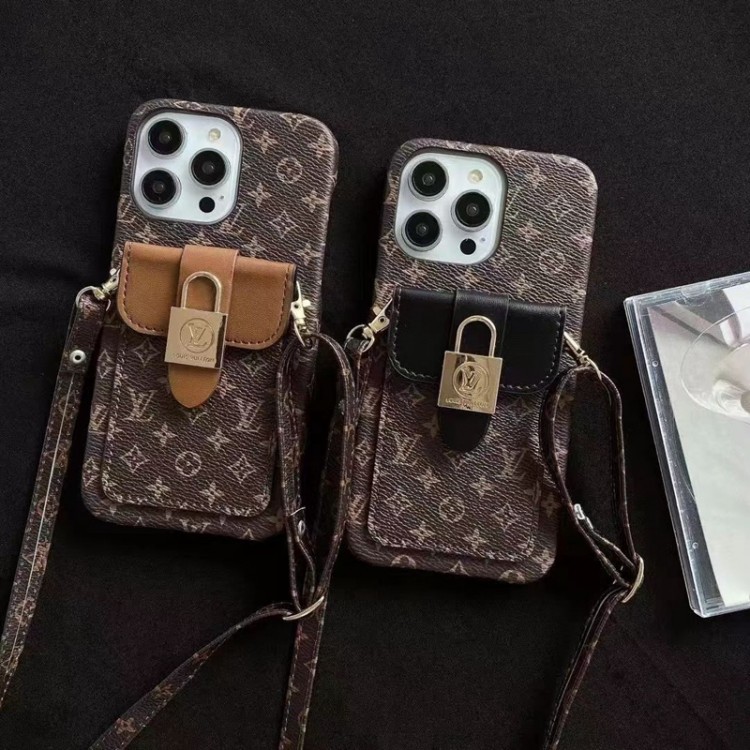 ルイヴィトン iPhone 15+ 14proケースブランド 定番 louis vuitton アイフォン14Pro maxカバー iphone 12Pro/13Pro max/13ケース ポケット付き 斜め掛け 耐衝撃 落下保護 レザーケース 軽量 アイフォン12pro/12 pro max/12カバー 上品 メンズ