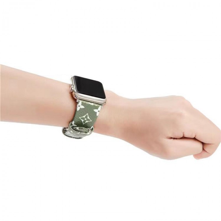 Lv ルイヴィトンブランド Apple Watch ultra バンド 華奢革 交換バンド高級感 Apple Watch se2/6/5/4/3/2/1ベルト 軽量 フィット 通気性ブランドiwatch 7バンド 丈夫Apple Watch ultra/8/7/6ブランドベルト 流行り