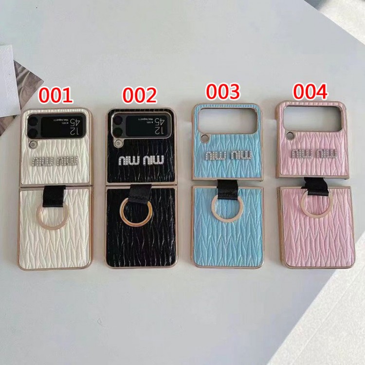 ミュウミュウ MiuMiuGalaxy Z Flip5ブランドケースメンズブランドギャラクシーz flip4スマホカバースムーズかわいいsamsung z fold 5 4ケースカバー激安ハイブランドGalaxy z flip 5 4 3携帯ケースビジネス