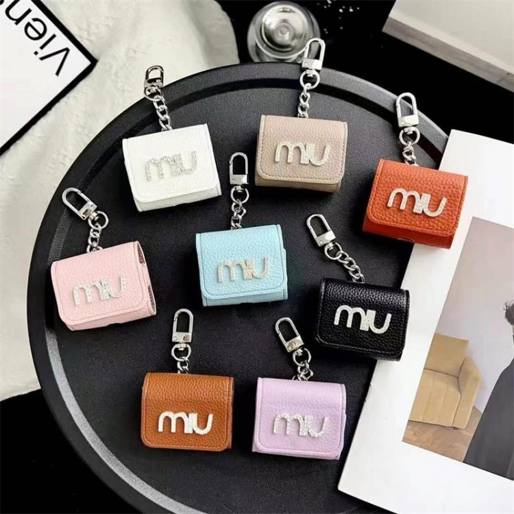 ミュウミュウ MiuMiuブランドエアーポッズpro2 4 3 2 max保護ケースairpods 4 pro2 3カバー 軽量 紛失防止AirPods 3 4ブランドケース 携帯便利 ファッションメンズ向けAirPods 4/3/2/1ケースブランドかっこいい