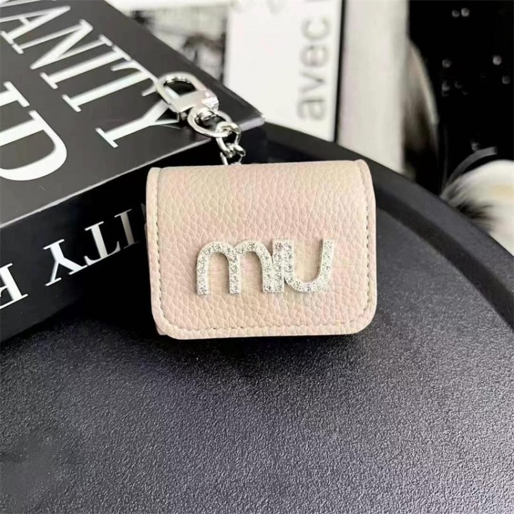 ミュウミュウ MiuMiuブランドエアーポッズpro2 4 3 2 max保護ケースairpods 4 pro2 3カバー 軽量 紛失防止AirPods 3 4ブランドケース 携帯便利 ファッションメンズ向けAirPods 4/3/2/1ケースブランドかっこいい