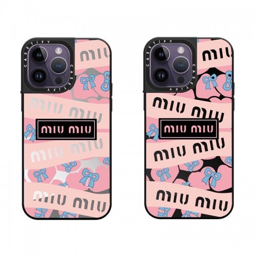 MiuMiuミュウミュウiphone16 14 15pro/17 16pro maxケース