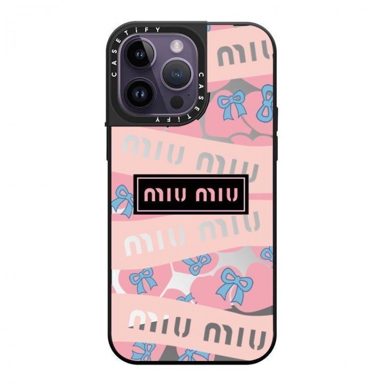 ミュウミュウ MiuMiuブランドiPhone16  17 pro 15 16pro max 16eケースメンズブランドアイフォン16 pro max  17 15plus 16プロマックスマホカバー男女兼用芸能人愛用するブランドアイフォン17 16 pro15 16 pro maxケースカバー