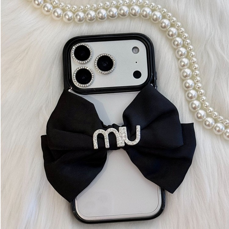 ミュウミュウ MiuMiuブランドiPhone 16 17 pro 15 16pro max ケース 蝶結び iPhone 16 15 plus 16 17pro max Airブランドスマホケース かわいい iPhone16 17 air 15pro max 16pro 13 12スマホカバー耐衝撃オシャレ