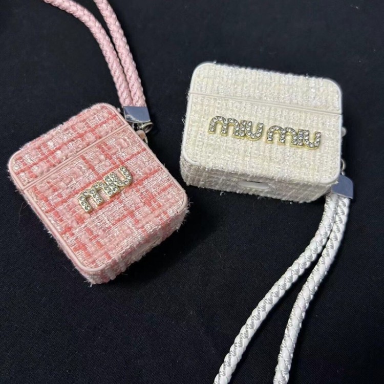 ミュウミュウ MiuMiuブランドエアーポッズ プロ3 pro2 4 3 2 max保護ケースAirPods 3 4ブランドケース 携帯便利 ファッションかわいいエアーポッズプロ3/4/3/2/1カバー個性メンズ向けAirPods  Pro3/4/3/2/1ケースブランドかっこいい