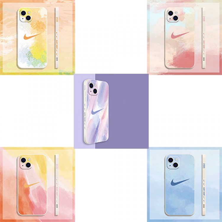 NIKE ブランドiphone 13/13mini/13pro /13pro max ケース 柔らかい 水彩絵 ナイキマークアイフォン12Pro /12mini/12/12pro maxカバー 全面保護 サイド柄 キレイiphone11pro/11 pro max/11/se2ケース かわいい 鮮やか レディース メンズ