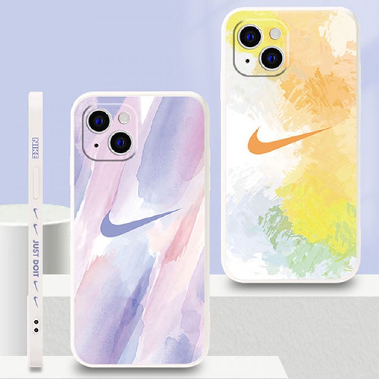 NIKE ブランドiphone 13/13mini/13pro /13pro max ケース 柔らかい 水彩絵 ナイキマークアイフォン12Pro /12mini/12/12pro maxカバー 全面保護 サイド柄 キレイiphone11pro/11 pro max/11/se2ケース かわいい 鮮やか レディース メンズ