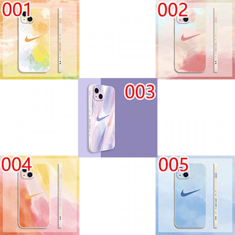 NIKE ブランドiphone 13/13mini/13pro /13pro max ケース 柔らかい 水彩絵 ナイキマークアイフォン12Pro /12mini/12/12pro maxカバー 全面保護 サイド柄 キレイiphone11pro/11 pro max/11/se2ケース かわいい 鮮やか レディース メンズ