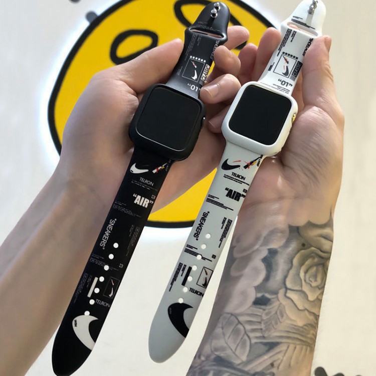 ナイキ Apple Watch 6 スポーツベルト 柔らかい シリコン ブランド nike  アップルウォッチ 6 交換バンド 38mm~44mm 通気性 iWatch ストラップ 個性 流行り メンス 高品質 痛くない