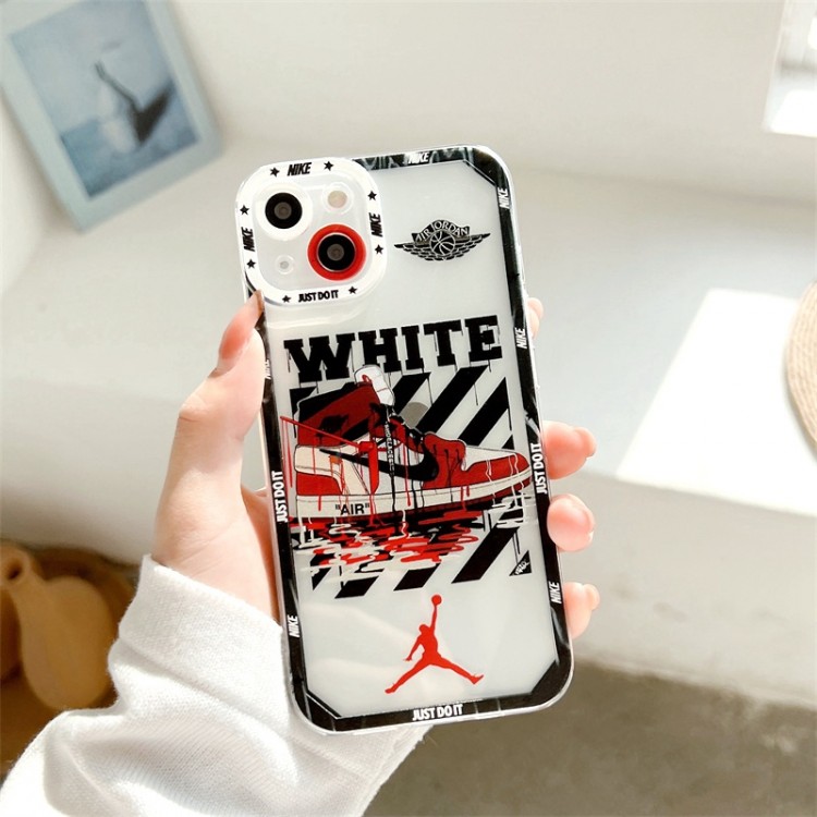 スポーツ ブランド ナイキ iPhone14max/13pro maxケース 個性スニーカー柄 nike コラボ off-white アップル13pro/13スマホカバー 透明デザイン 黄変防止 iphone12/12pro保護ケース 耐衝撃 IPHONE11pro maxカバー 人気 おしゃれ 男女兼用