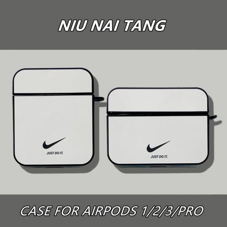 NIKE ブランドエアーポッズ PRO2保護カバー 特別スクエア形 ナイキ AirPods 3/proケース 紛失なし 傷防止 アップル1/2イヤホンケース 流行り スタイリッシュ 鏡面感 おしゃれ 若者 メンズ