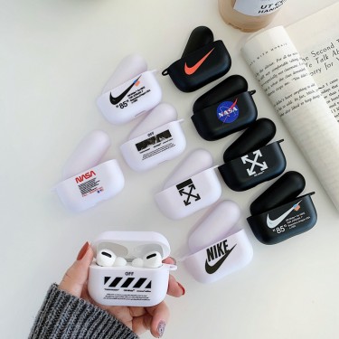 ナイキ エアーポッズpro2 ケース 柔らか TPU製 カバー NIKE ブランド AIRPODS 3/PROカバー 耐衝撃 傷防止 落下防止 保護 アクセサリー Apple AirPods 3/2/1 エアーポッズ 対応 スポーツ風 メンズ