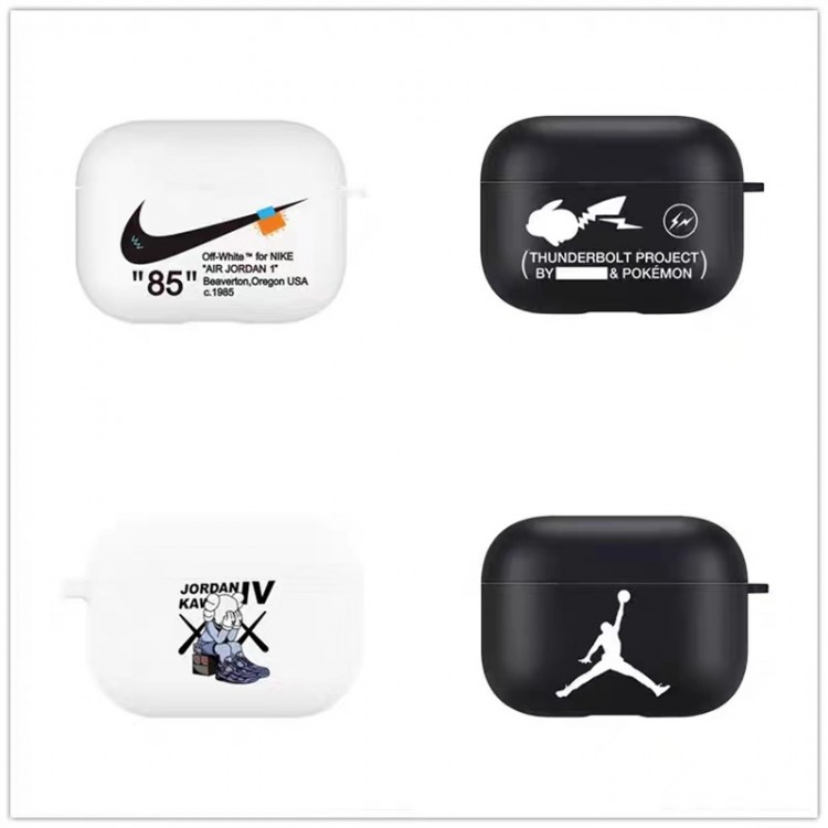 ナイキ エアーポッズpro2 ケース 柔らか TPU製 カバー NIKE ブランド AIRPODS 3/PROカバー 耐衝撃 傷防止 落下防止 保護 アクセサリー Apple AirPods 3/2/1 エアーポッズ 対応 スポーツ風 メンズ