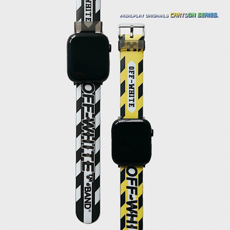 ファッション ブランド Off-White APPLE WATCH se 対応ベルト 通気性 個性 オフホワイトアップルウォッチ 6 band 運動ブランド 潮流スタイル  全モデル適応 メンズ  ファッション 人気  レディース おしゃれ