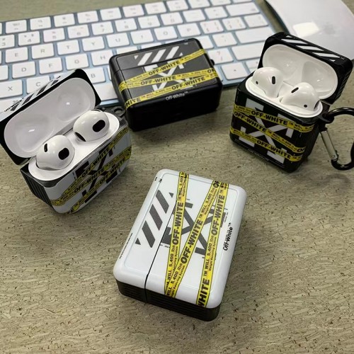 オフホワイト AirPods pro2/pro保護ケース 個性 ファッション off-white エアーポッズ 3 ケース ブランド 流行り 柔らか airpods 3/2/1カバー 衝撃吸収 おしゃれ 人気 メンズ 携帯便利