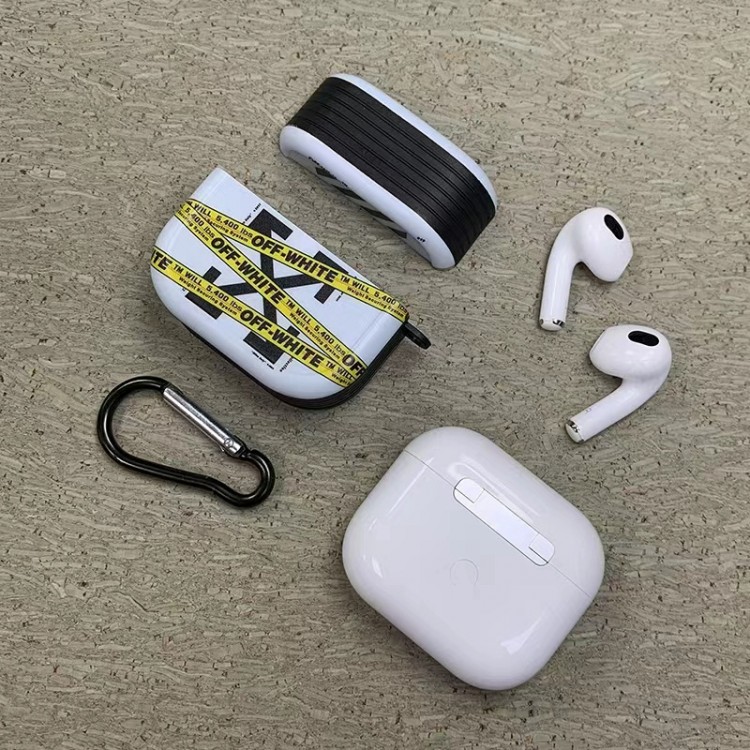 オフホワイト AirPods pro2/pro保護ケース 個性 ファッション off-white エアーポッズ 3 ケース ブランド 流行り 柔らか airpods 3/2/1カバー 衝撃吸収 おしゃれ 人気 メンズ 携帯便利