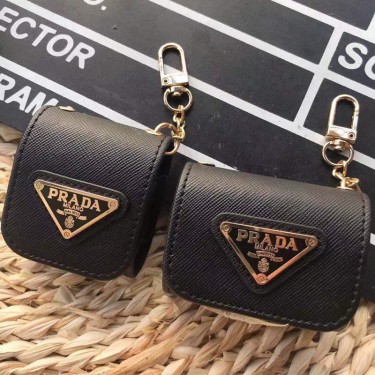 Prada ブランド AirPods 3/pro 保護ケース 純正レザー落下保護 傷防止 プラダエアーポッズ1/2カバー バッグ型  カラビナ付き 携帯便利 airpods 3 収納カバーおしゃれ レディース 人気 高品質 メンズ