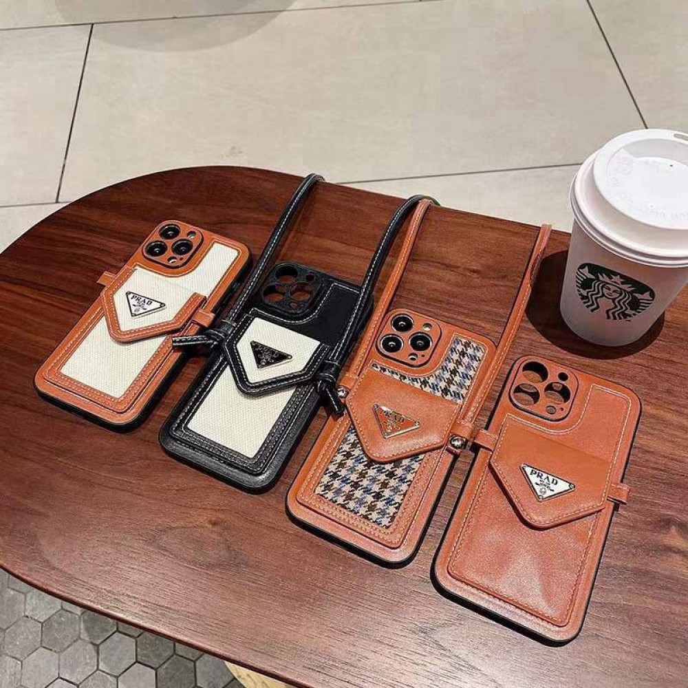 PRADA アイフォン14Pro maxケース 上質レザー プラダ iphone14pro/14+/ 