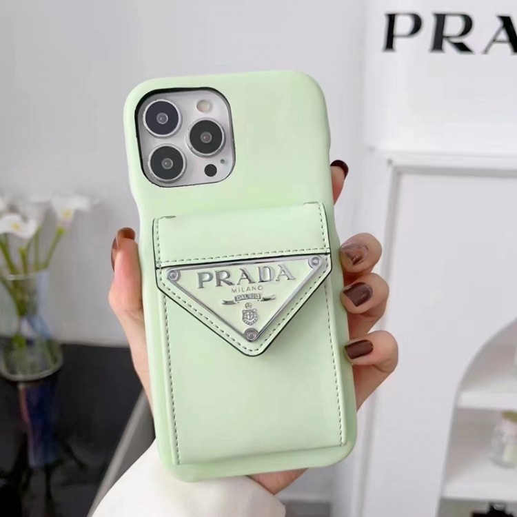 プラダ 皮革 iPhone14 pro maxケース ブランド 高級レザーカバー Prada アイフォン 14 pro plusスマホカバー 背面カードポケット付き iphone 13/13 pro/13 Pro maxケース 定番エナメルトライアングル iphone 12pro/12 Pro max/12ケース 上品 おしゃれ 高品質 メンズ レディース