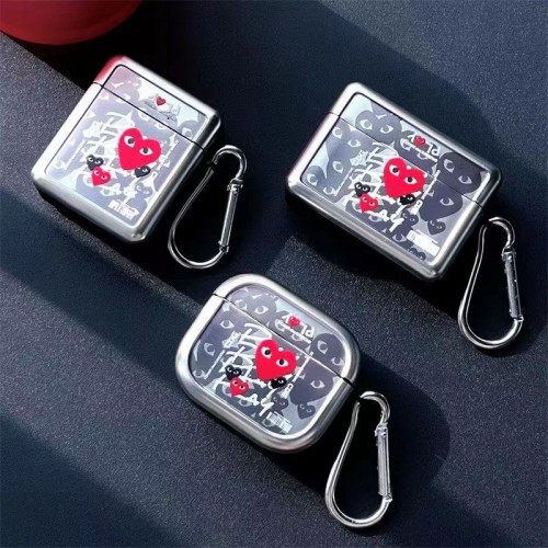 CDG ブランドairpods proカバー 軽量 紛失防止AirPods 3ケース 携帯便利 ファッションブランドairpods 3/プロカバーパロディブランド若者オシャレエアーポッズpro2/proケース耐衝撃