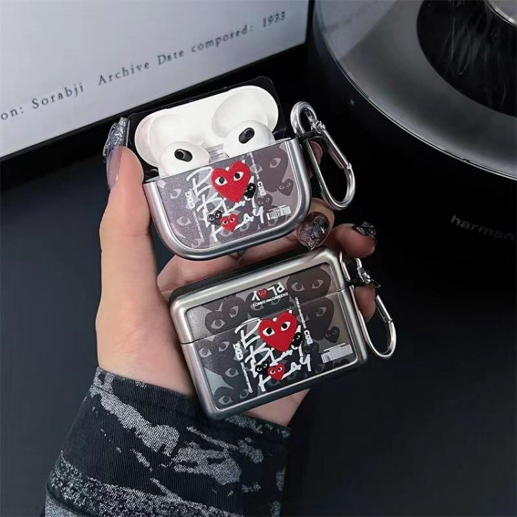 CDG ブランドairpods proカバー 軽量 紛失防止AirPods 3ケース 携帯便利 ファッションブランドairpods 3/プロカバーパロディブランド若者オシャレエアーポッズpro2/proケース耐衝撃