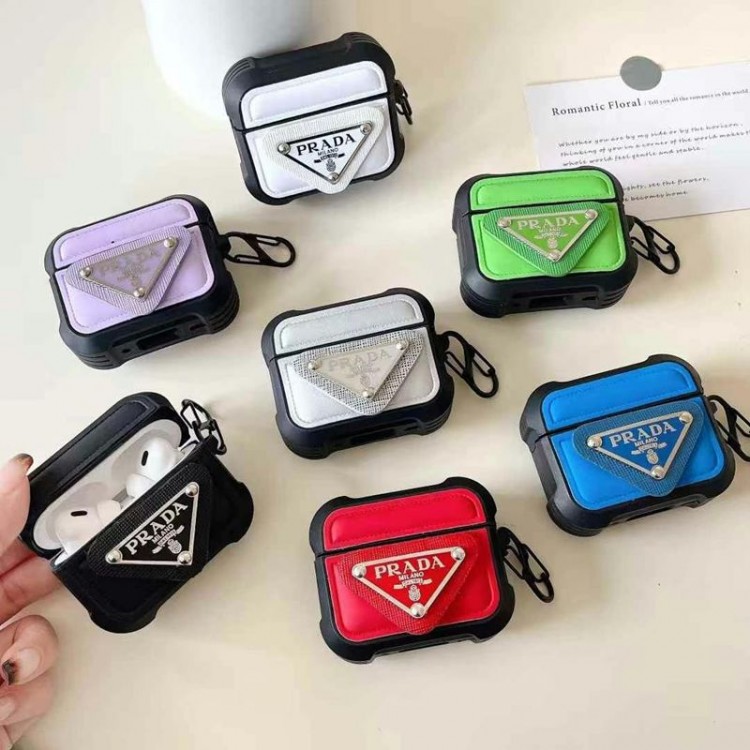 Prada プラダairpods 4 pro2 3カバー 軽量 紛失防止かわいいエアーポッズ4/3/2/1カバー個性スニーカー形のairpods 4 pro2 proケース ブランド 人気メンズ向けAirPods 4/3/2/1ケースブランドかっこいい