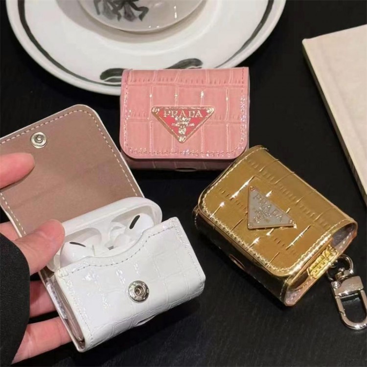 Prada プラダかわいいエアーポッズ4/3/2/1カバー個性プラダairpods 4 pro2 proケース ブランド 人気ブランドプラダairpods 4 3/プロ2カバーパロディメンズ向けAirPods 4/3/2/1ケースブランドかっこいい