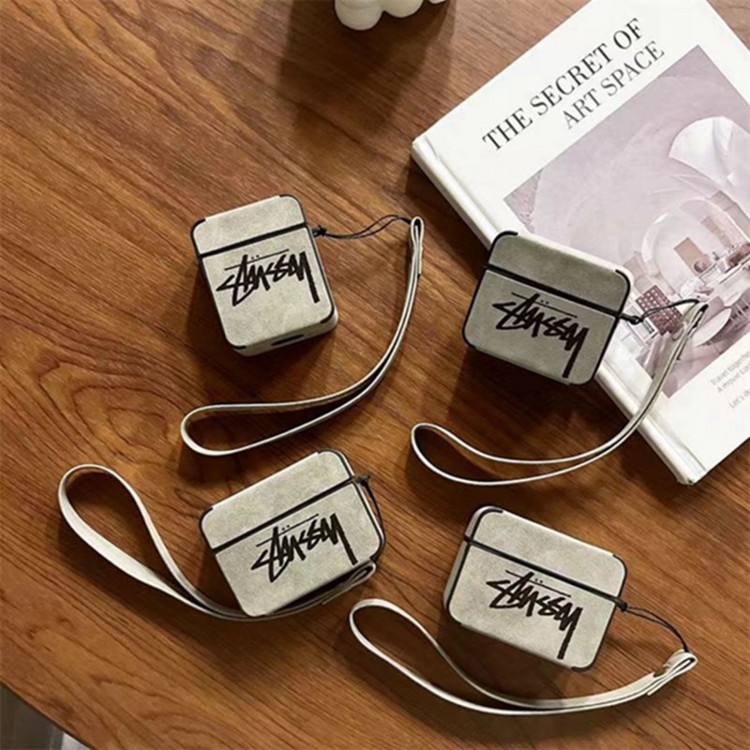 Stussy ステューシーブランドエアーポッズpro2保護ケースairpods proカバー 軽量 紛失防止AirPods 3ブランドケース 携帯便利 ファッションブランド若者オシャレエアーポッズpro2/proケース耐衝撃