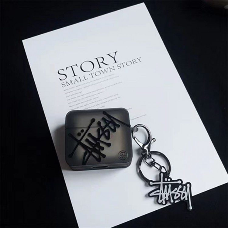 Stussy ステューシーブランドエアーポッズpro2保護ケースAirPods 3ブランドケース 携帯便利 ファッションかわいいエアーポッズ3/2/1カバー個性ブランド若者オシャレエアーポッズpro2/proケース耐衝撃