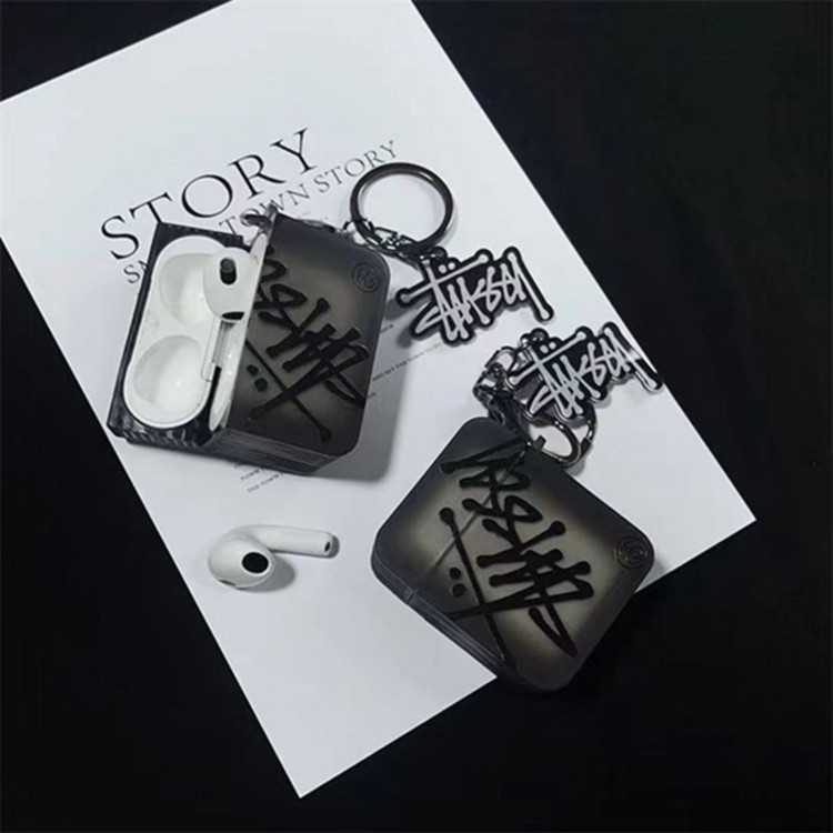 Stussy ステューシーブランドエアーポッズpro2保護ケースAirPods 3ブランドケース 携帯便利 ファッションかわいいエアーポッズ3/2/1カバー個性ブランド若者オシャレエアーポッズpro2/proケース耐衝撃